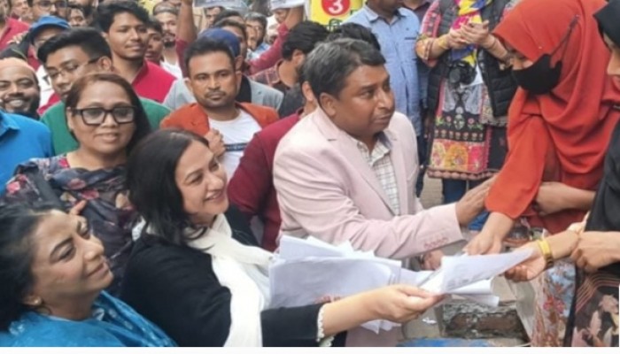 তারেক রহমানের পক্ষে নির্বাচনি প্রচারে আরাফাত কোকোর স্ত্রী সিঁথি